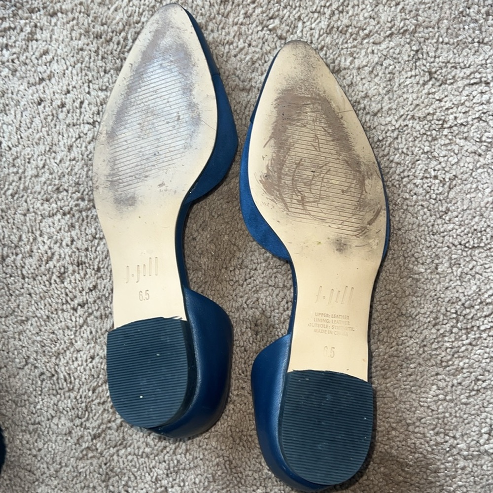 J. Jill Lynne Slingback Ballet Flats, Navy Suede/ Leather [Size 6.5] - Picture 6 of 9